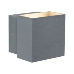 Paulmann House LED Außenwandleuchte Cybo IP65 Eckig 100x100mm 2700K 2x3,5W 355lm / 355lm 230V Grau Aluminium