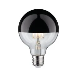 Paulmann Modern Classic Edition Standard 230V LED Globe Kopfspiegel E27 G95 600lm 6,5W 2700K Dimmbar Kopfspiegel Schwarzchrom