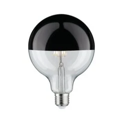 Paulmann Modern Classic Edition Standard 230V LED Globe Kopfspiegel E27 G125 600lm 6,5W 2700K Dimmbar Kopfspiegel Schwarzchrom
