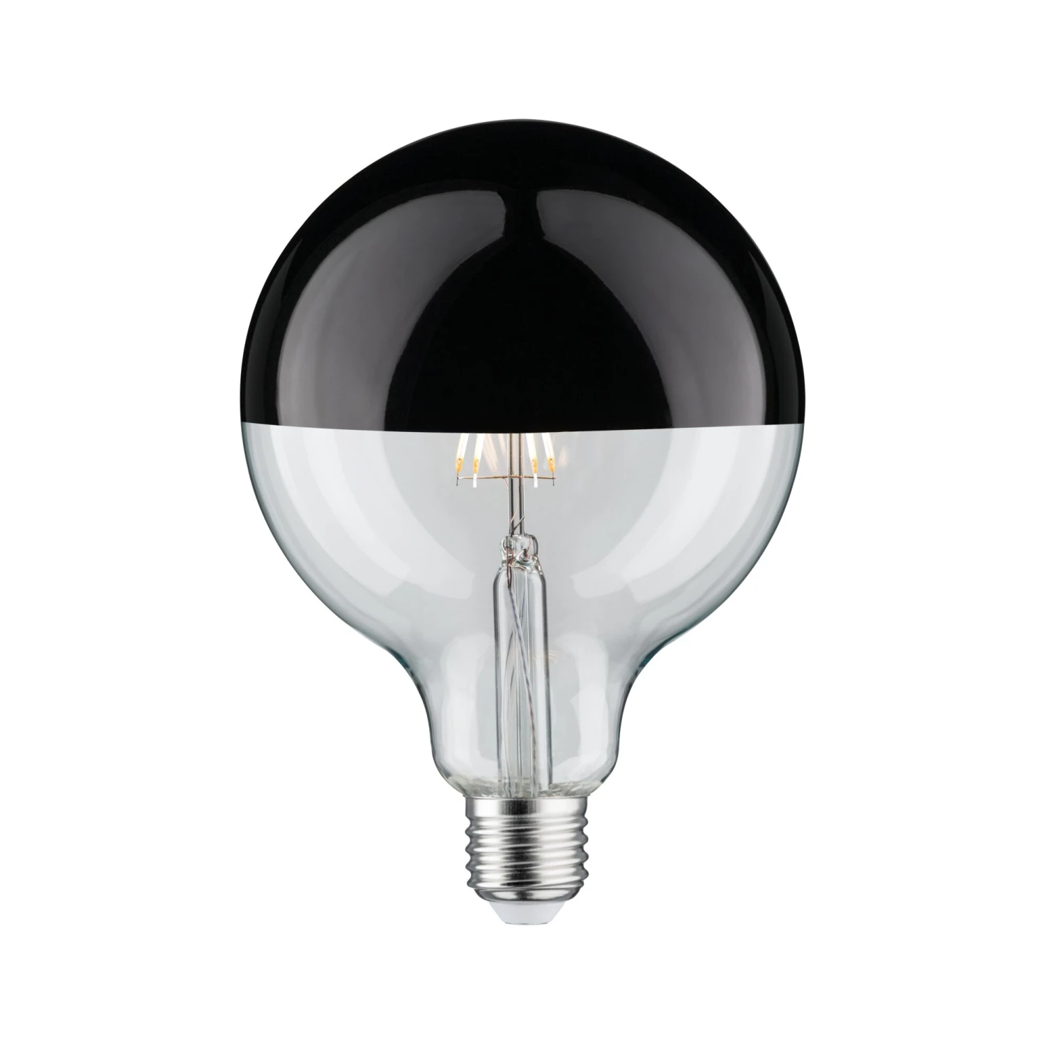 Paulmann Modern Classic Edition Standard 230V LED Globe Kopfspiegel E27 G125 600lm 6,5W 2700K Dimmbar Kopfspiegel Schwarzchrom