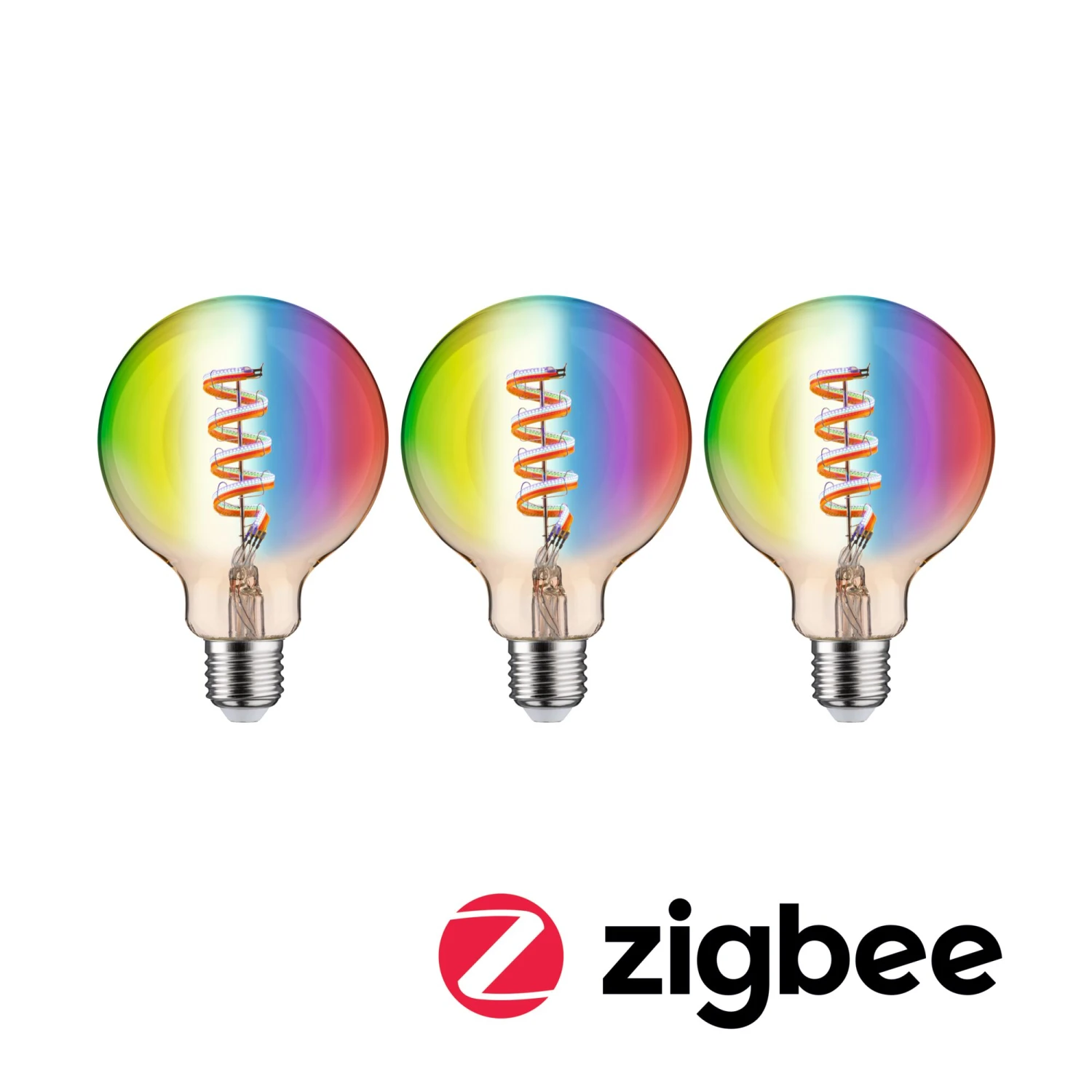 Paulmann Filament 230V Smart Home Zigbee 3.0 LED Globe G95 E27 3x470lm 3x6,3W RGBW+ Dimmbar Gold