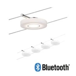 Paulmann LED Seilsystem Smart Home Bluetooth DiscLED I Basisset 4x200lm 4x4W Tunable White Dimmbar 230/12V Satin