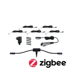 Paulmann Plug & Shine Bundle Smart Home Zigbee 3.0 LED Bodeneinbauleuchte MicroPen IP67 3000K 5x0,2W 21VA Silber Smart Home Zigbee