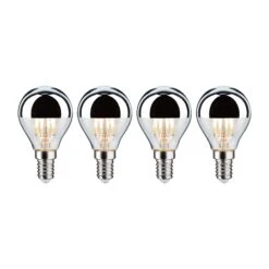Paulmann Modern Classic Edition Bundle LED Tropfen Kopfspiegel E14 230V 4x440lm 4x4,8W 2700K Dimmbar Kopfspiegel Silber