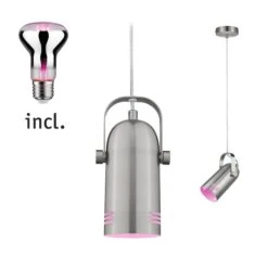 Paulmann Neordic Bundle Pendelleuchte Lavea + LED Reflektor E27 Eisen Gebürstet Dimmbar Metall / 230V 200lm 6,5W 1300K