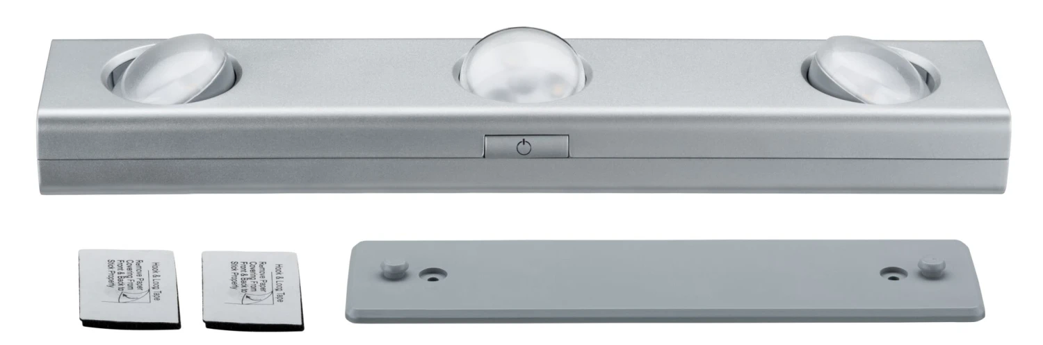 Paulmann LED Unterschrankleuchte Batterie Jiggle Inkl. Schalter 300x60mm 3x22lm 3000K Dimmbar Chrom Matt - Image 4