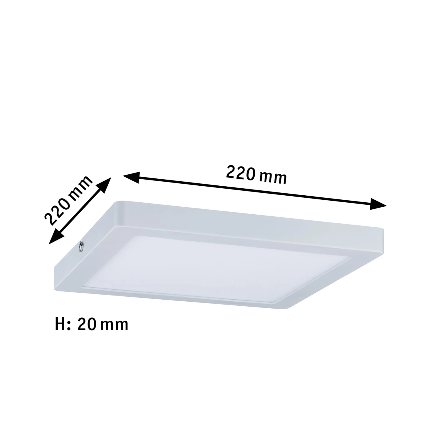 Paulmann LED Panel Atria Eckig 220x220mm 14W 1150lm 2700K Weiß Matt Dimmbar - Image 2