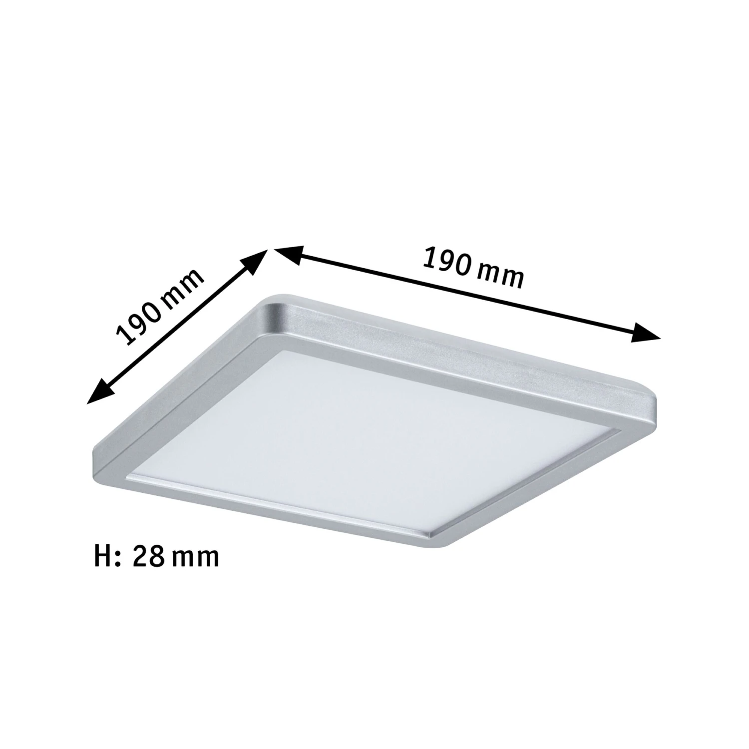 Paulmann LED Panel Atria Shine Backlight Eckig 190x190mm 11,2W 900lm 3000K Chrom Matt - Image 2