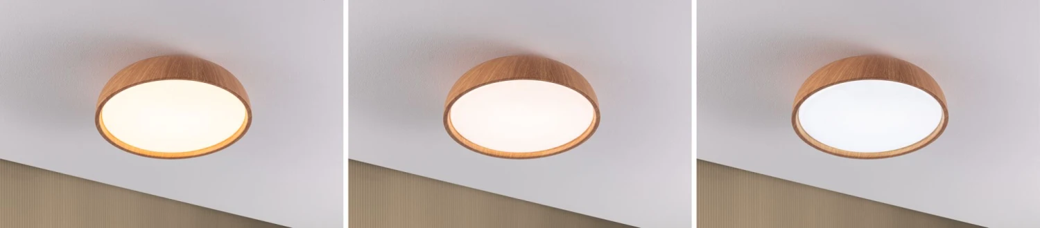 Paulmann Selection Bathroom LED Deckenleuchte Oka IP44 White Switch 950lm 230V 24W Holzoptik - Image 4