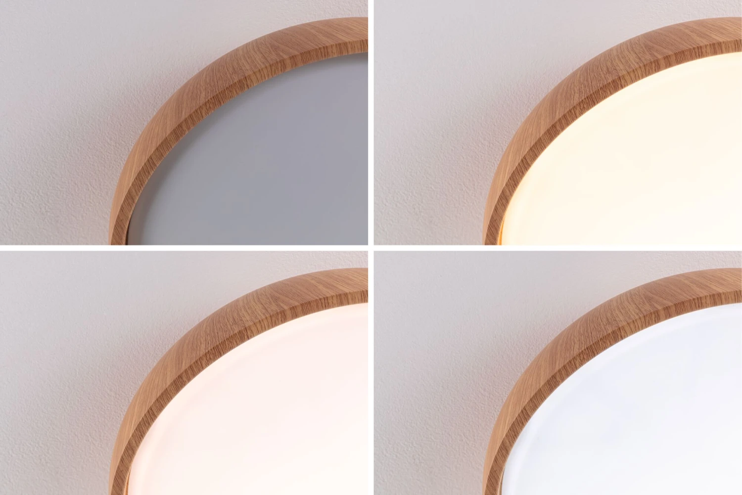 Paulmann Selection Bathroom LED Deckenleuchte Oka IP44 White Switch 950lm 230V 24W Holzoptik - Image 5