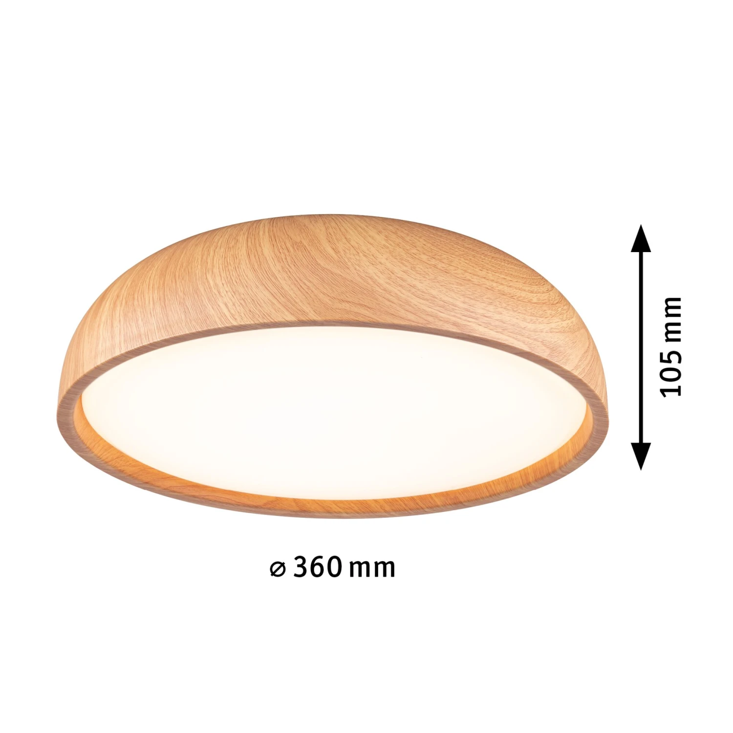 Paulmann Selection Bathroom LED Deckenleuchte Oka IP44 White Switch 950lm 230V 24W Holzoptik - Image 3