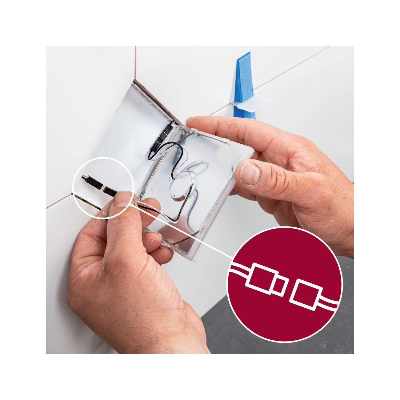 Paulmann LumiTiles Kabel Square Warmweiß 1,9m 12V Schwarz Kunststoff - Image 7