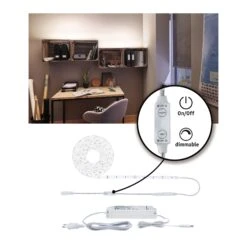 Paulmann SimpLED Power LED Strip Neutralweiß Inkl. Dimm/Switch Komplettset 5m Beschichtet 50W 5500lm 4000K 60VA