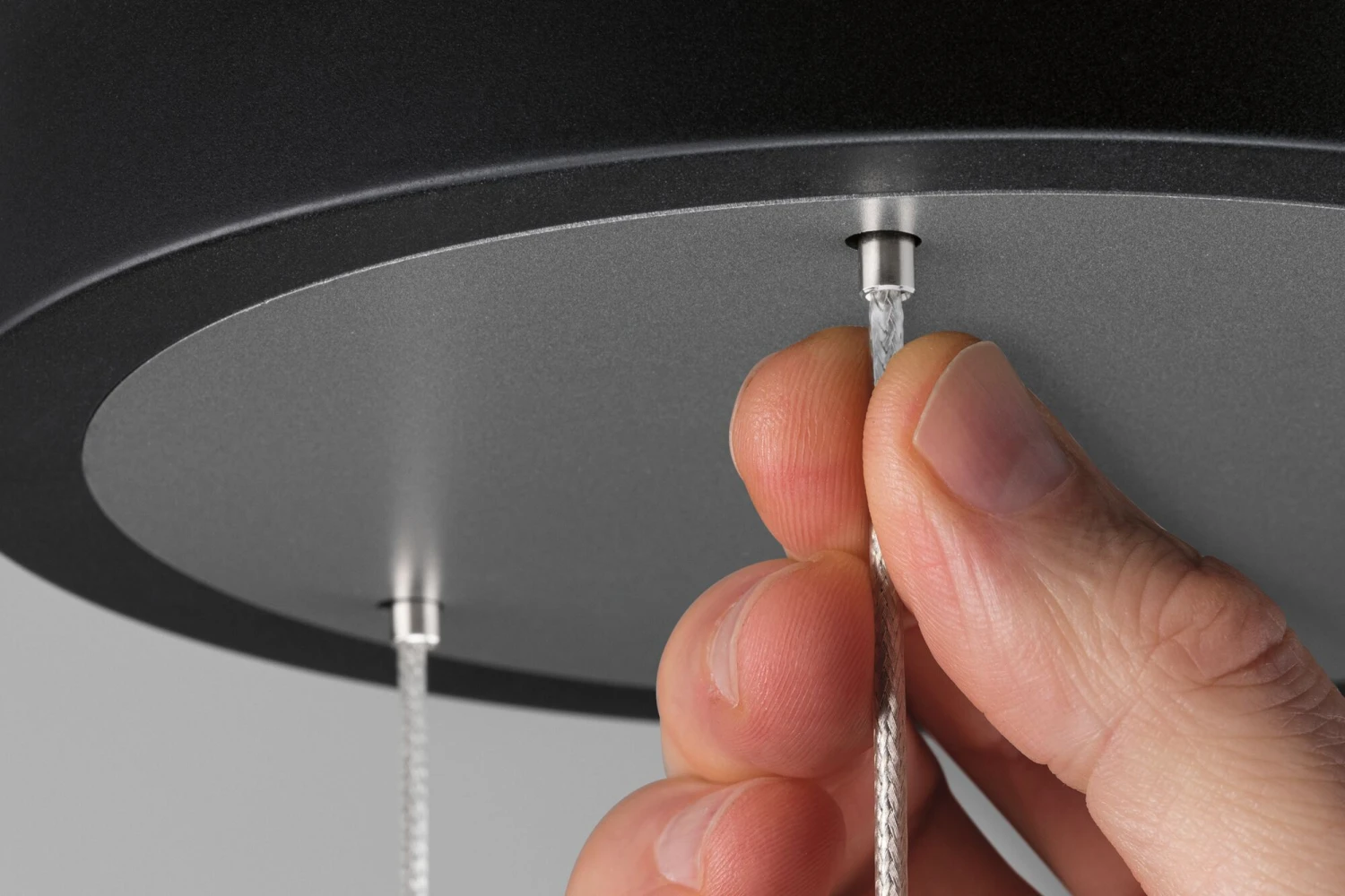 Paulmann LED Pendelleuchte 3-Step-Dim Puric Pane 2700K 1.200lm / 1.400lm 22W Schwarz/Grau Dimmbar – Bild 5