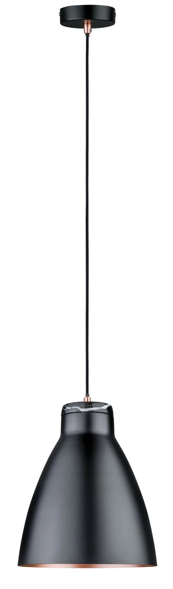 Paulmann Neordic Pendelleuchte Roald E27 Max. 20W Schwarz Matt/Kupfer Matt Dimmbar Metall/Marmor - Image 2