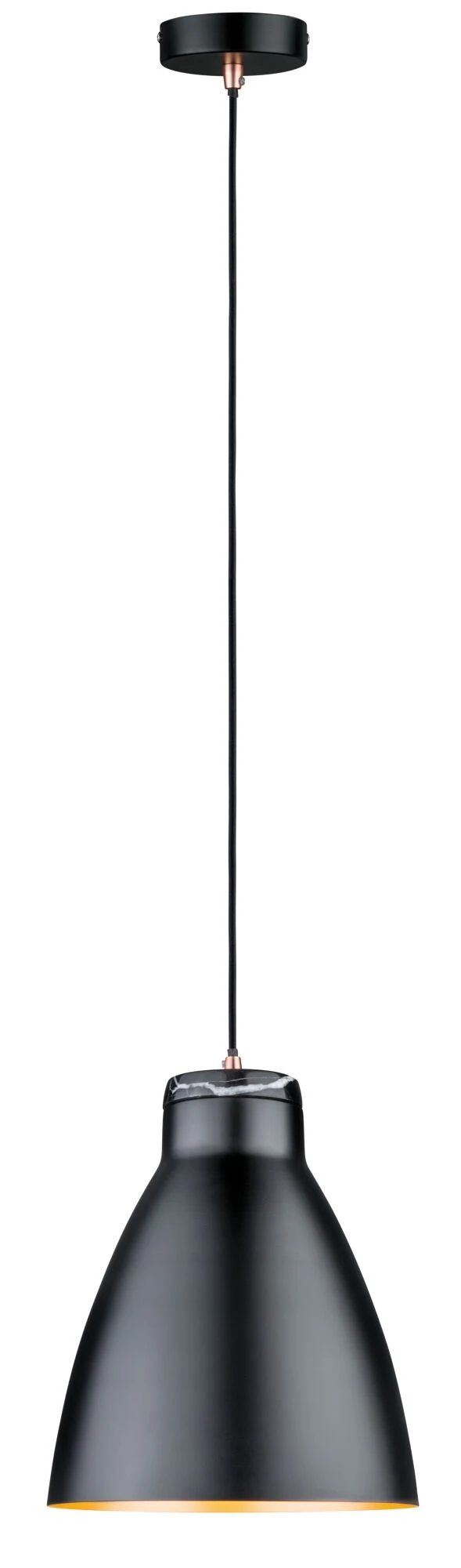 Paulmann Neordic Pendelleuchte Roald E27 Max. 20W Schwarz Matt/Kupfer Matt Dimmbar Metall/Marmor - Image 5