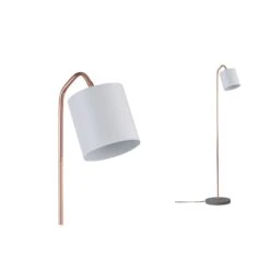 Paulmann Neordic Stehleuchte Oda E27 Max. 20W Weiß Matt/Kupfer Matt/Grau Metall/Beton
