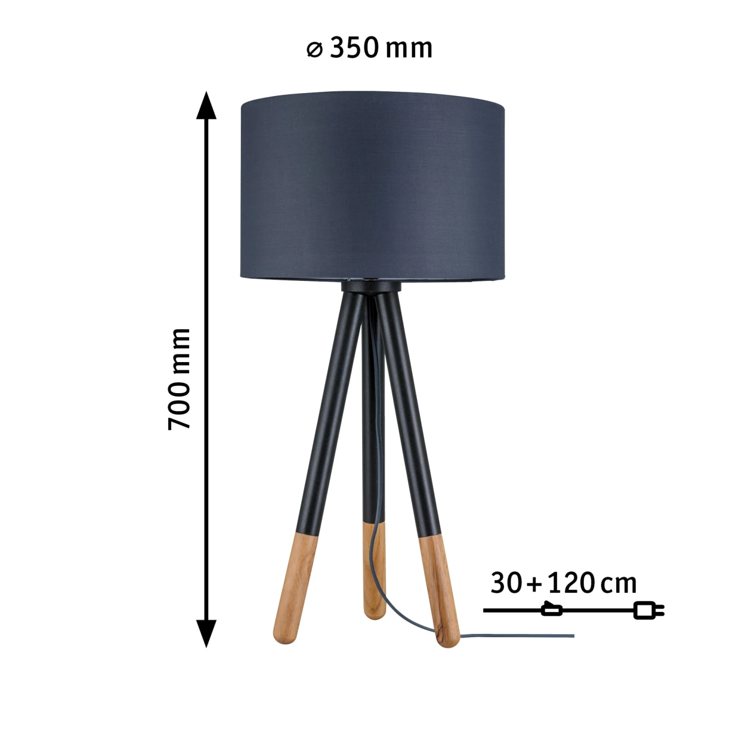 Paulmann Neordic Tischleuchte Rurik E27 Max. 20W Grau/Holz Stoff/Metall/Holz - Image 2