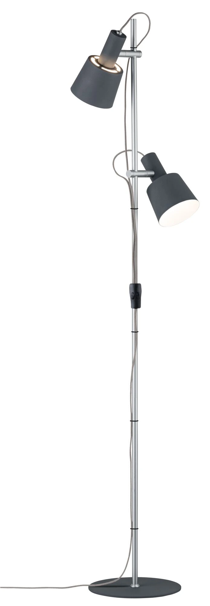 Paulmann Neordic Stehleuchte Haldar E14 Max. 2x20W Dunkelgrau/Chrom Matt Metall - Image 6