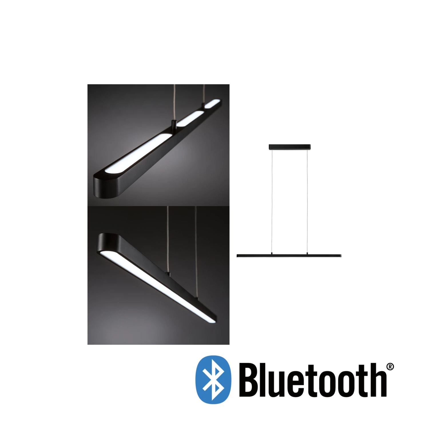 Paulmann LED Pendelleuchte Smart Home Bluetooth Lento Tunable White 1700lm 43W Schwarz Dimmbar