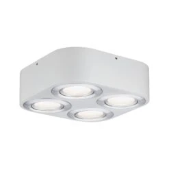 Paulmann LED Deckenleuchte 3-Step-Dim Argun 3000K 4x280lm 230V 4x4,8W Dimmbar Weiß/Alu Gebürstet
