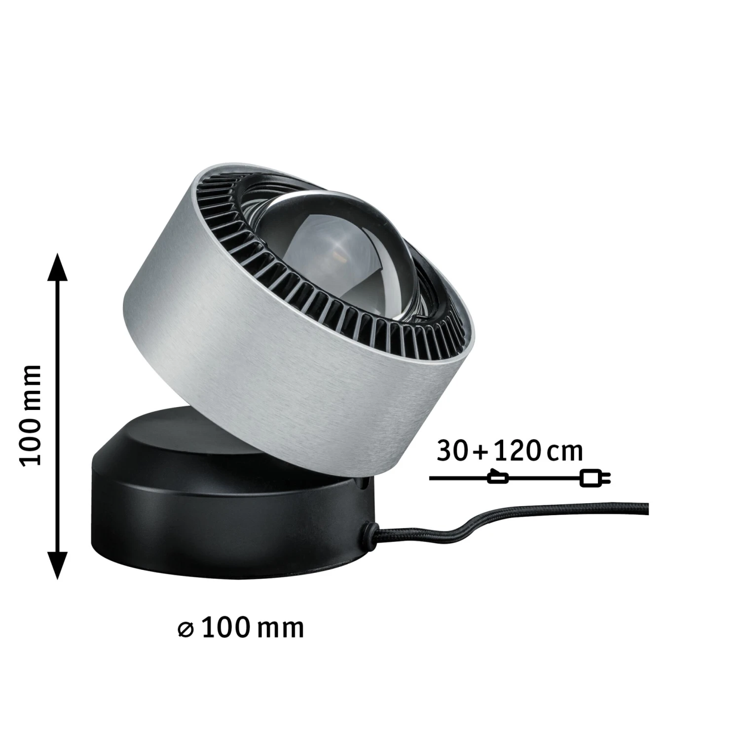 Paulmann LED Tischleuchte Aldan 2700K 200lm 3,5W Schwarz/Alu Gebürstet - Image 3