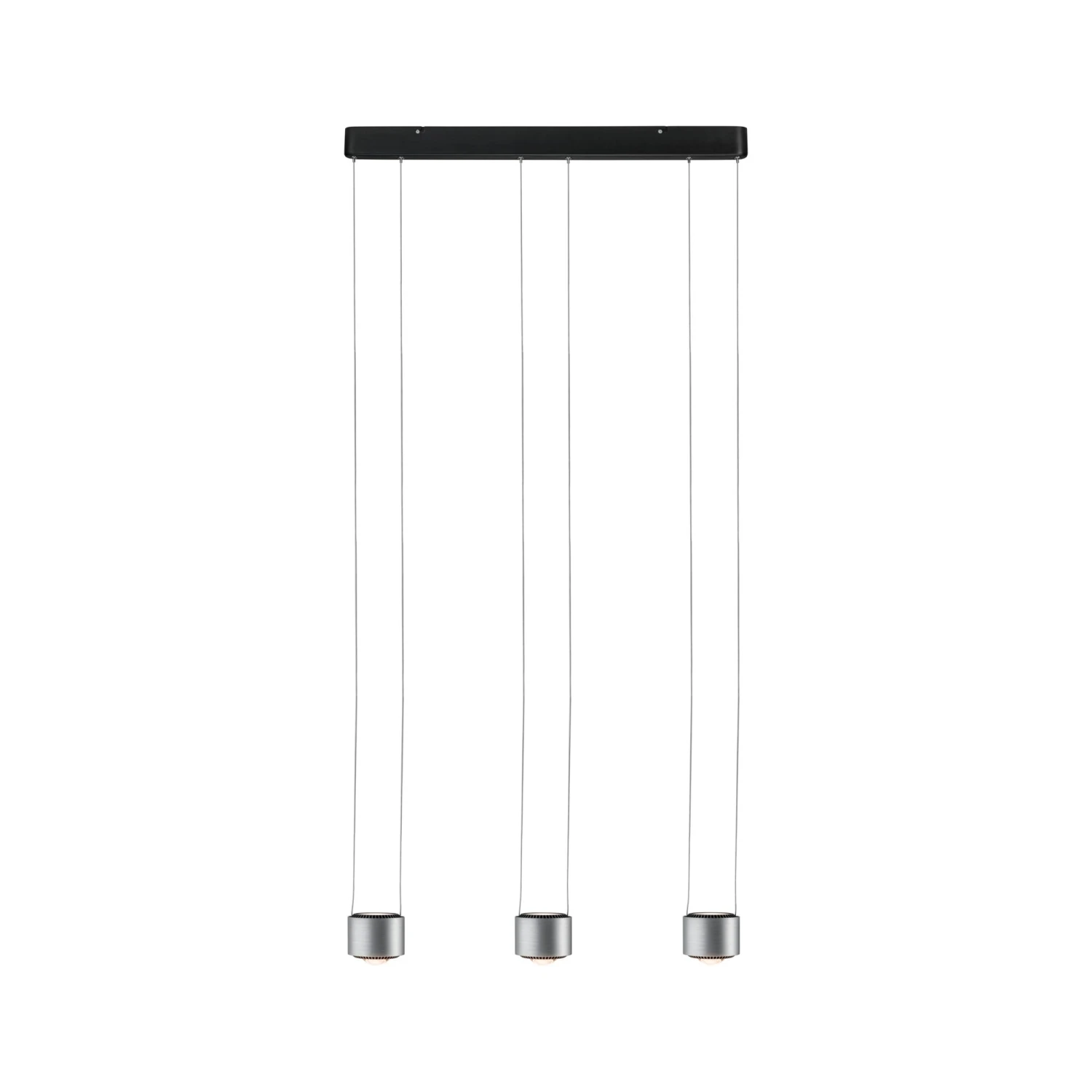 Paulmann LED Pendelleuchte Aldan 2700K 450lm / 450lm 3x4,8 / 3x4,4W Schwarz/Alu Gebürstet Dimmbar - Image 3