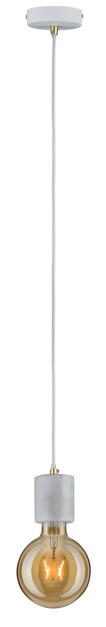 Paulmann Neordic Pendelleuchte Nordin E27 Max. 60W Weiß/Marmor/Gold Matt Dimmbar Marmor - Image 2