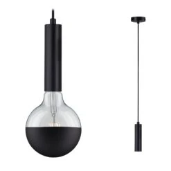 Paulmann Neordic Pendelleuchte Kine E27 Max. 60W Schwarz Dimmbar Metall