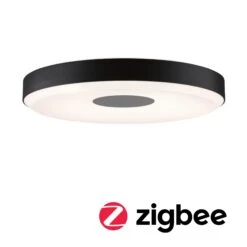 Paulmann LED Deckenleuchte Smart Home Zigbee 3.0 Puric Pane 2700K 200lm / 1.900lm 230V 16 / 1x1,5W Dimmbar Schwarz/Grau