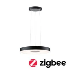 Paulmann LED Pendelleuchte Smart Home Zigbee 3.0 Puric Pane 2700K 1.200lm / 700lm 11 / 1x7W Schwarz/Grau Dimmbar