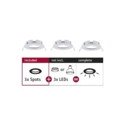 Paulmann Einbauleuchte Choose Basisset Starr IP44 Rund 78mm Max. 3x10W Dimmbar Weiß Matt