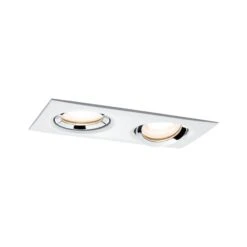 Paulmann LED Einbauleuchte Nova Plus Einzelleuchte Schwenkbar IP65 Eckig 185x93mm 30° GU10 1x 2x7W 1x 2x460lm 230V Dimmbar 2700K Weiß Matt/Chrom