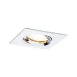Paulmann LED Einbauleuchte Nova Plus Einzelleuchte Schwenkbar IP65 Eckig 93x93mm 30° GU10 7W 460lm 230V Dimmbar 2700K Weiß Matt/Chrom