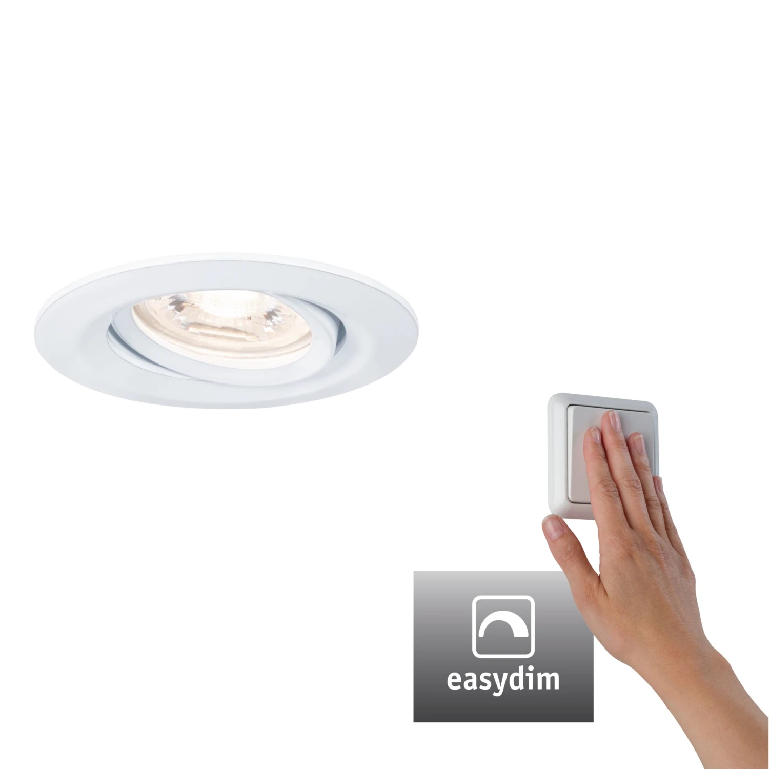 Paulmann LED Einbauleuchte Easy Dim Nova Mini Plus Coin Einzelleuchte Schwenkbar Rund 66mm 15° Coin 4,2W 300lm 230V Dimmbar 2700K Weiß Matt - Image 2