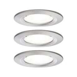 Paulmann LED Einbauleuchte Nova Basisset Starr IP44 Rund 78mm GU10 3x6,5W 3x470lm 230V 4000K Eisen Gebürstet