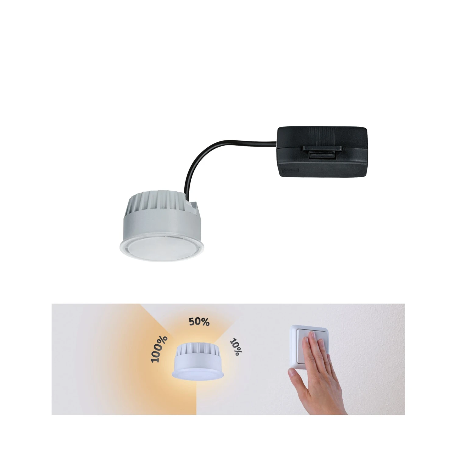Paulmann LED Modul Einbauleuchte 3-Step-Dim Nova Coin Rund 51mm Coin 6W 530lm 230V Dimmbar 4000K Satin