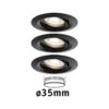 Paulmann LED Einbauleuchte Nova Mini Coin Basisset Schwenkbar Rund 66mm 15° Coin 3x4W 3x310lm 230V 2700K Schwarz Matt