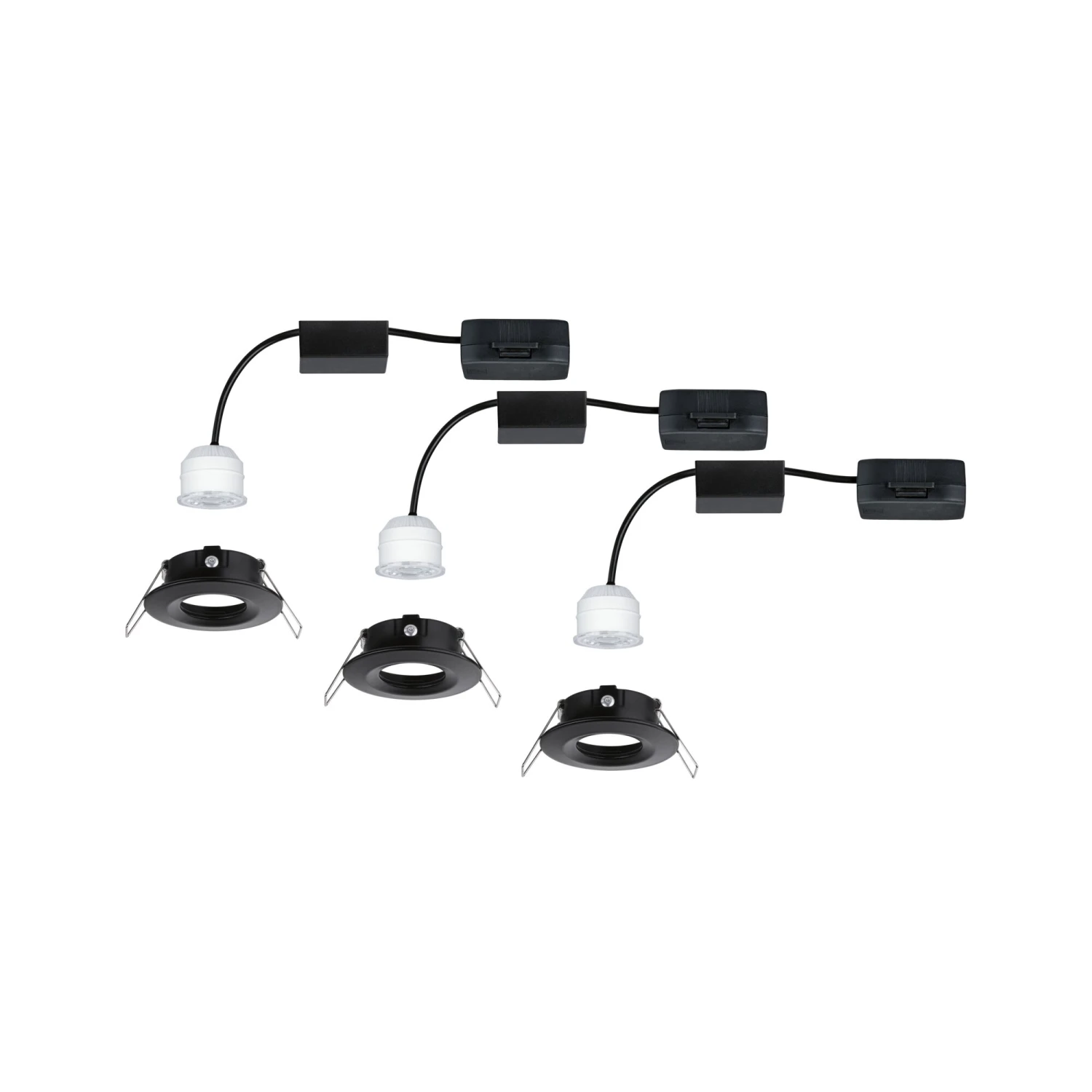 Paulmann LED Einbauleuchte Nova Mini Coin Basisset Starr Rund 66mm Coin 3x4W 3x310lm 230V 2700K Schwarz Matt - Image 8