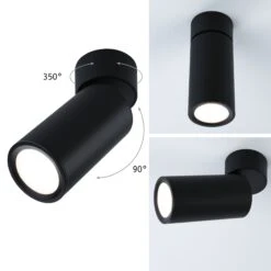 Paulmann LED Deckenleuchte 3-Step-Dim Turnal Coin 2700K 470lm 230V 6W Dimmbar Schwarz Matt