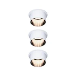 Paulmann LED Einbauleuchte 3-Step-Dim Gil Coin Basisset IP44 Rund 68mm Coin 3x6W 3x470lm 230V Dimmbar 2700K Weiß Matt/Schwarz Matt