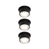 Paulmann LED Einbauleuchte 3-Step-Dim Gil Coin Basisset IP44 Rund 68mm Coin 3x6W 3x470lm 230V Dimmbar 2700K Schwarz Matt/Eisen Gebürstet