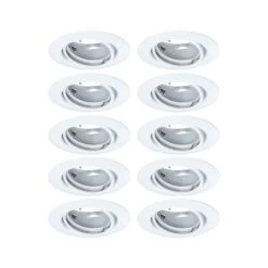 Paulmann Einbauleuchte Base Basisset Schwenkbar Rund 90mm 20° GU10 Max. 10W 230V Dimmbar Weiß