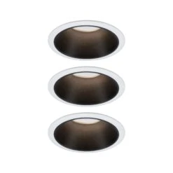 Paulmann LED Einbauleuchte 3-Step-Dim Cole Coin Basisset IP44 Rund 88mm Coin 3x6W 3x470lm 230V Dimmbar 2700K Weiß/Schwarz Matt
