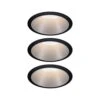 Paulmann LED Einbauleuchte 3-Step-Dim Cole Coin Basisset IP44 Rund 88mm Coin 3x6W 3x470lm 230V Dimmbar 2700K Schwarz/Silber