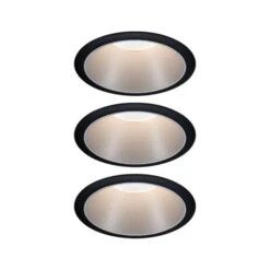 Paulmann LED Einbauleuchte 3-Step-Dim Cole Coin Basisset IP44 Rund 88mm Coin 3x6W 3x470lm 230V Dimmbar 2700K Schwarz/Silber