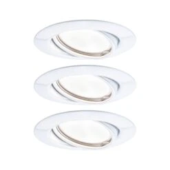 Paulmann LED Einbauleuchte 3-Step-Dim Base Coin Basisset Schwenkbar Rund 90mm 20° Coin 3x5W 3x370lm 230V Dimmbar 3000K Weiß
