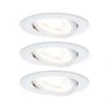 Paulmann LED Einbauleuchte Nova Basisset Schwenkbar Rund 84mm 50° GU10 3x6,5W 3x460lm 230V 2700K Weiß Matt