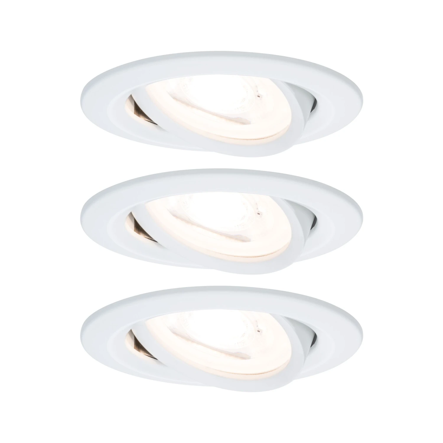 Paulmann LED Einbauleuchte Nova Basisset Schwenkbar Rund 84mm 50° GU10 3x6,5W 3x460lm 230V 2700K Weiß Matt