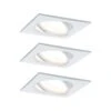 Paulmann LED Einbauleuchte Nova Basisset Schwenkbar Eckig 84x84mm 50° GU10 3x6,5W 3x460lm 230V 2700K Weiß Matt